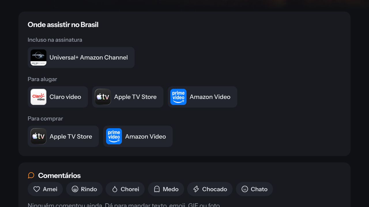 Onde assistir no Brasil: incluso na assinatura, para alugar e para comprar